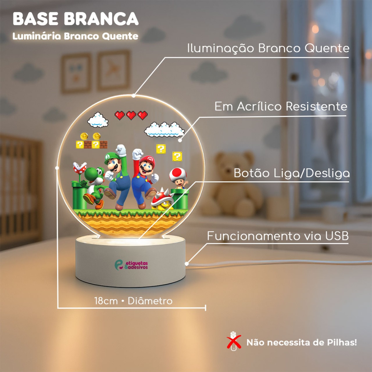 Luminária Super Mario