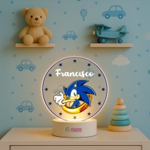 Luminária Sonic com nome personalizado