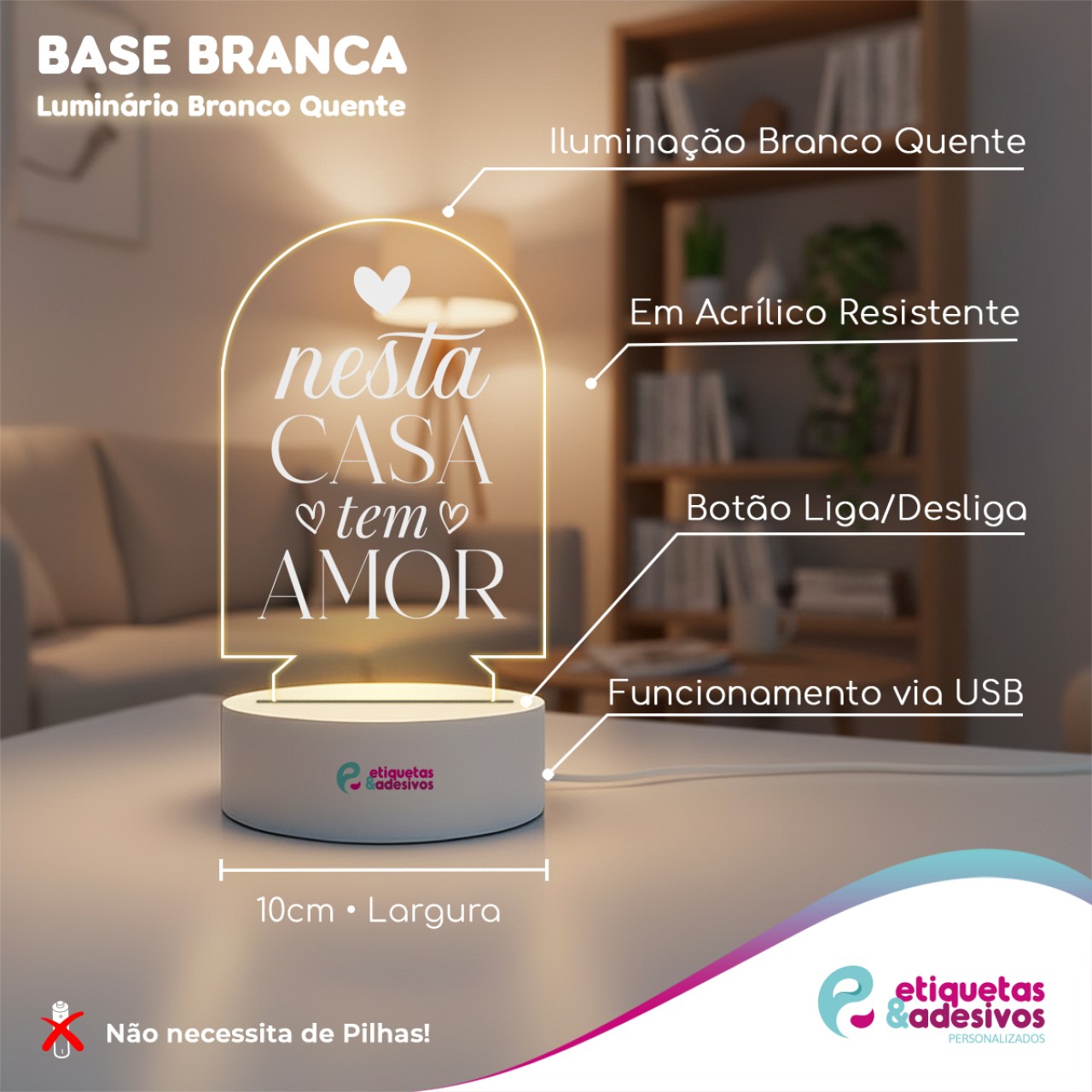 Luminária Nesta Casa Tem Amor 2
