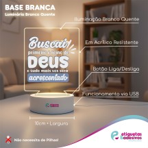 Luminária Buscai o Reino de Deus