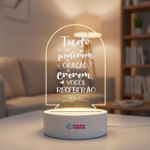 Luminária Tudo o que Pedirem em Oração
