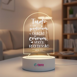 Luminária Tudo o que Pedirem em Oração