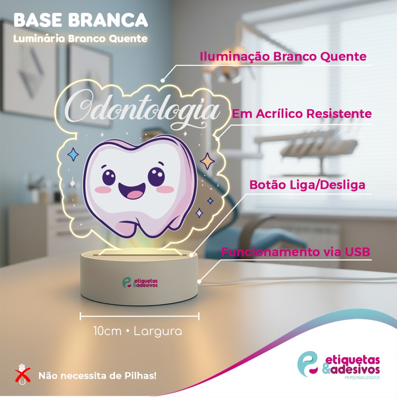Luminária Odontologia Dente Baby