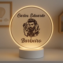Luminária Profissões Barbeiro Com Nome