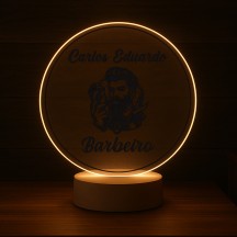 Luminária Profissões Barbeiro Com Nome