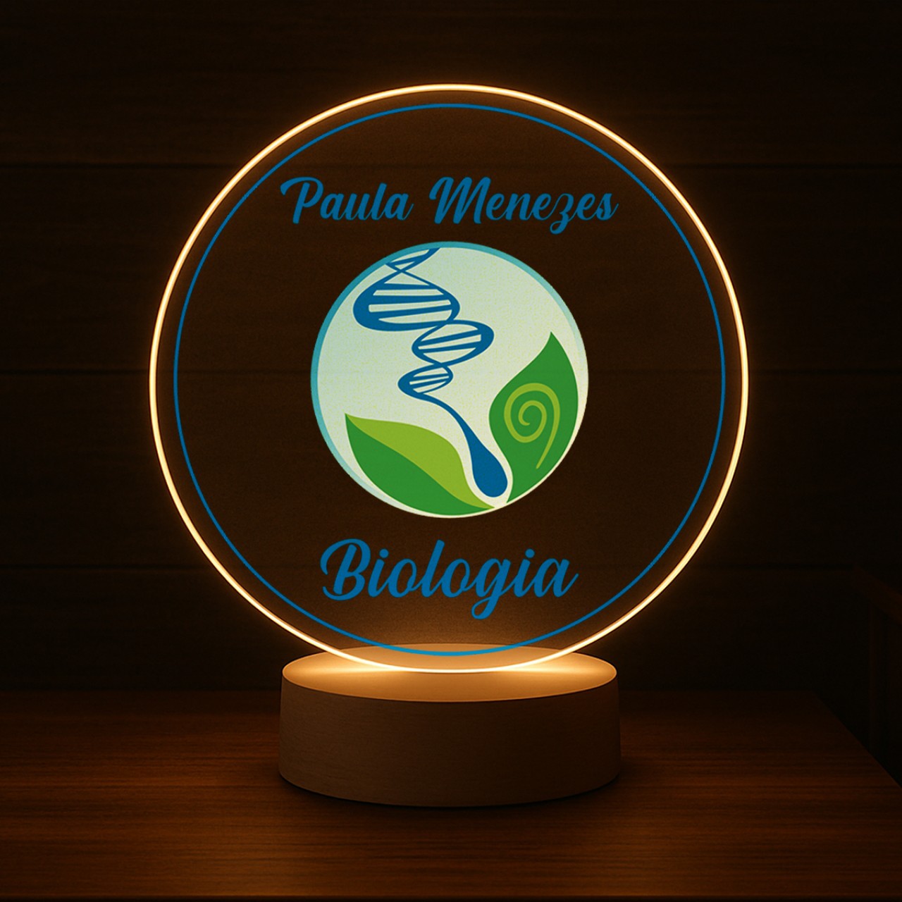 Luminária Profissões Biologia Com Nome