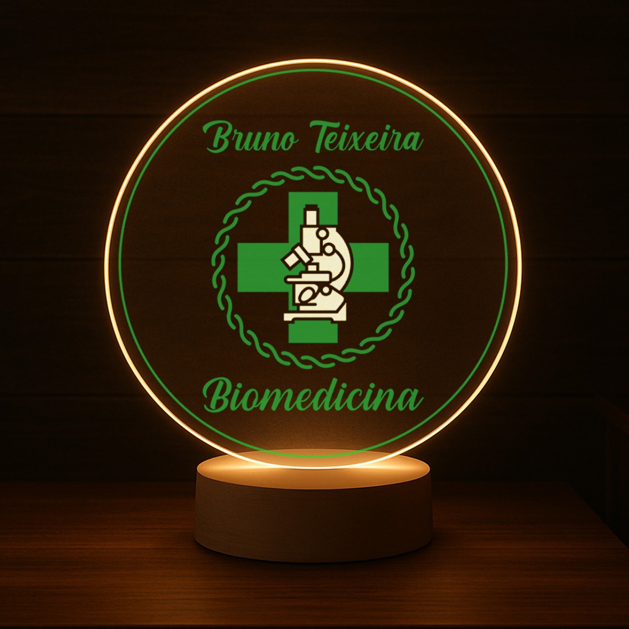 Luminária Profissões Biomedicina Com Nome