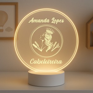Luminária Profissões Cabelereira Com Nome