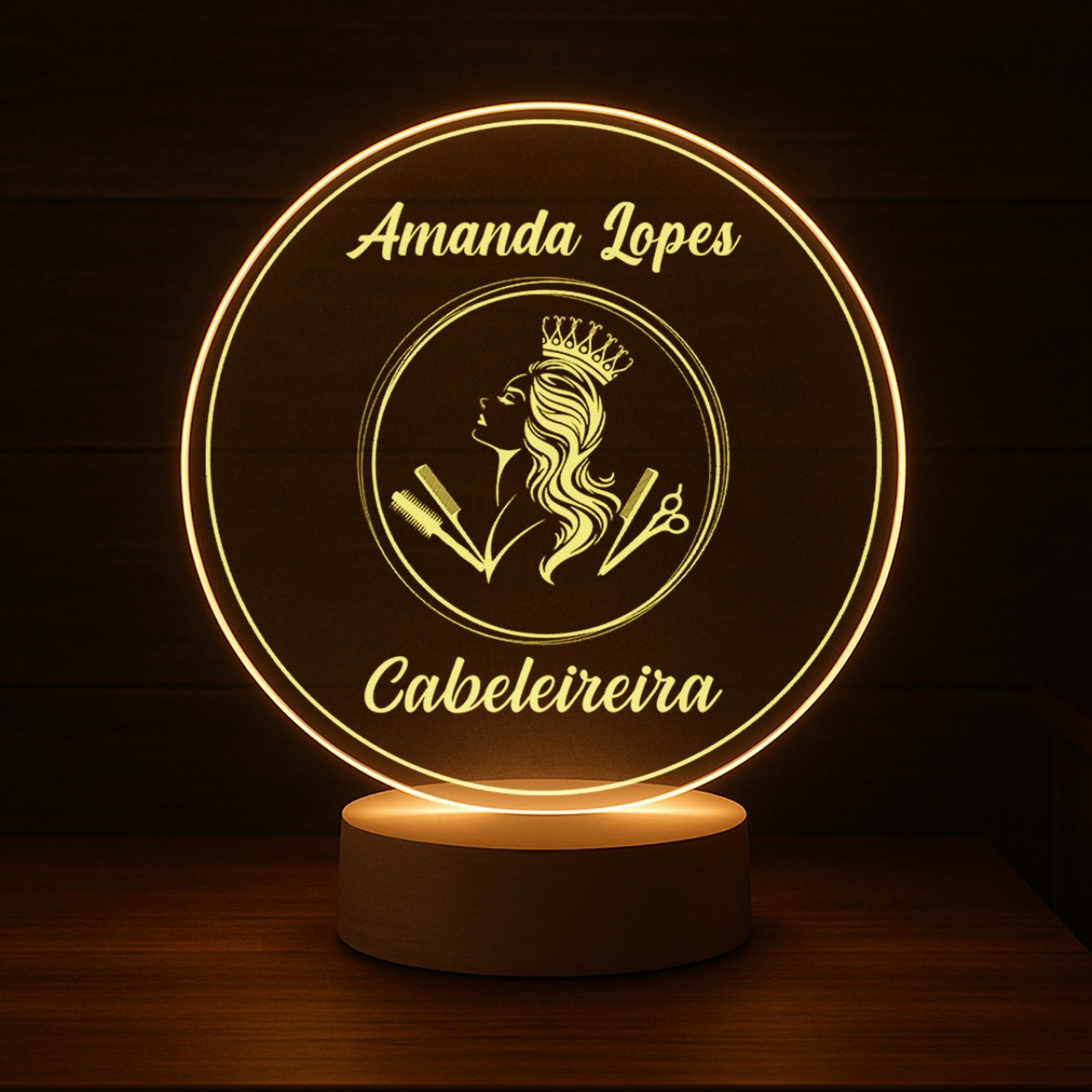 Luminária Profissões Cabelereira Com Nome
