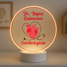 Luminária Profissões Cardiologista Com Nome