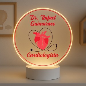 Luminária Profissões Cardiologista Com Nome