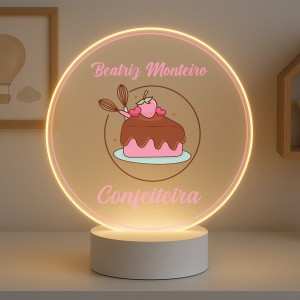Luminária Profissões Confeiteira Com Nome