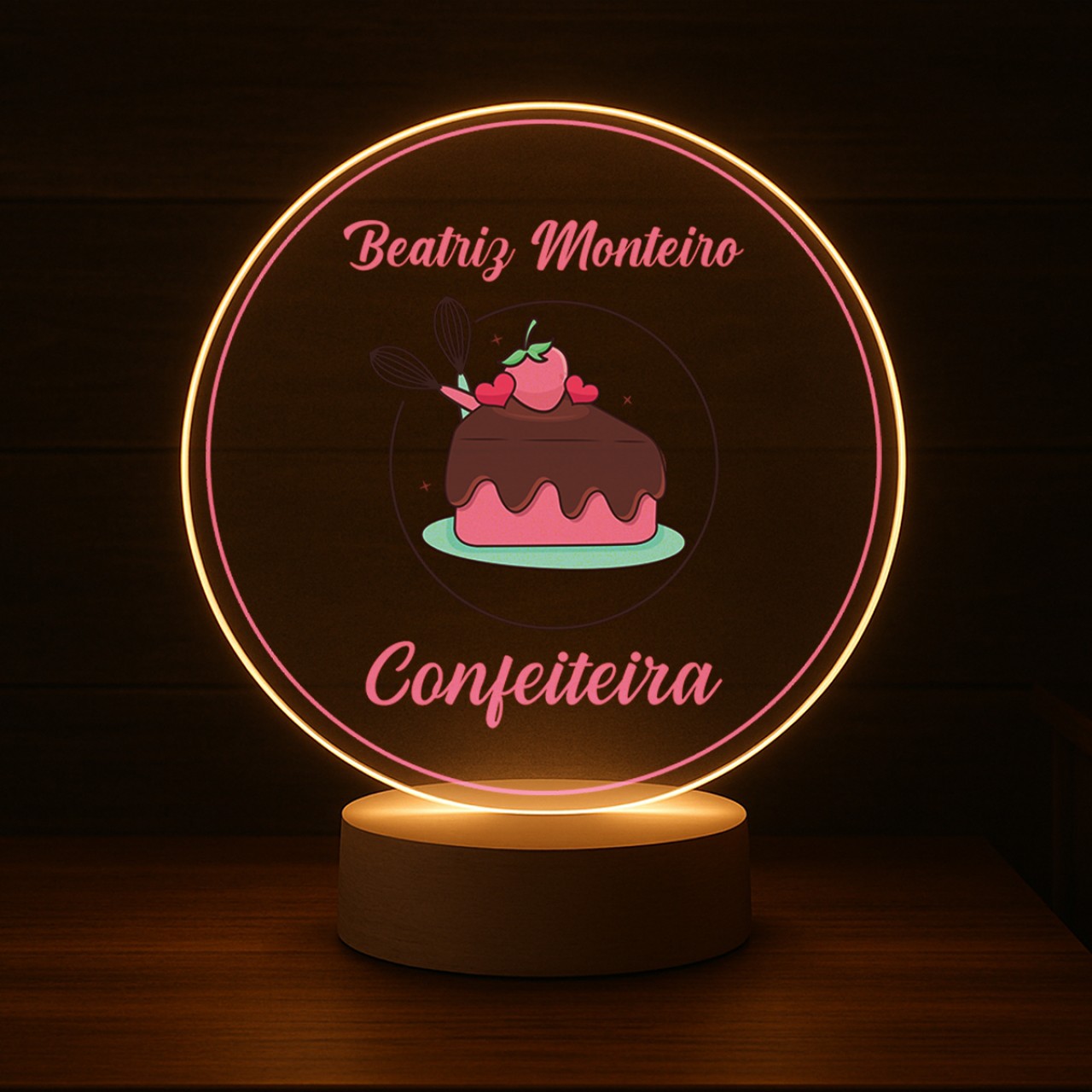 Luminária Profissões Confeiteira Com Nome