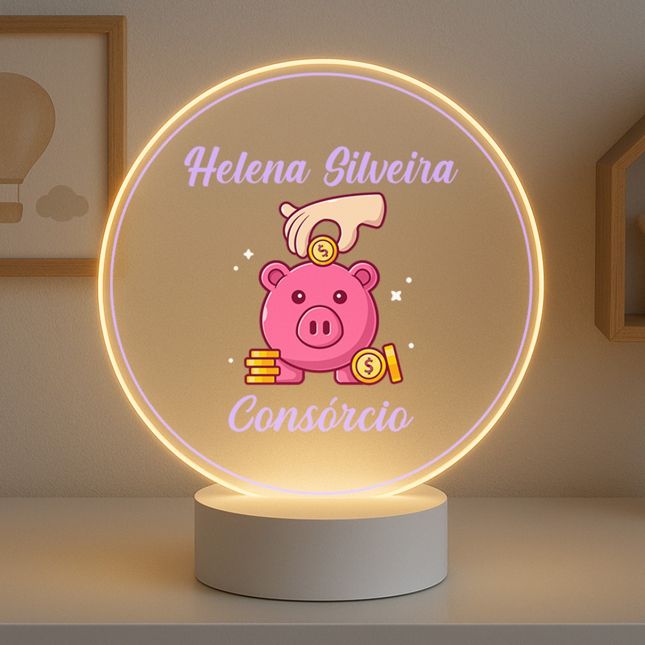 Luminária Profissões Consórcio Com Nome