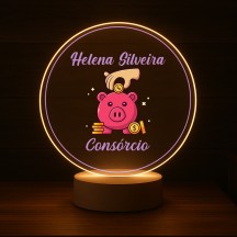 Luminária Profissões Consórcio Com Nome