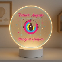 Luminária Profissões Designer Gráfico Com Nome
