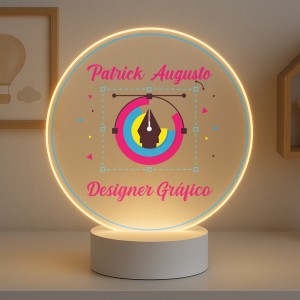 Luminária Profissões Designer Gráfico Com Nome
