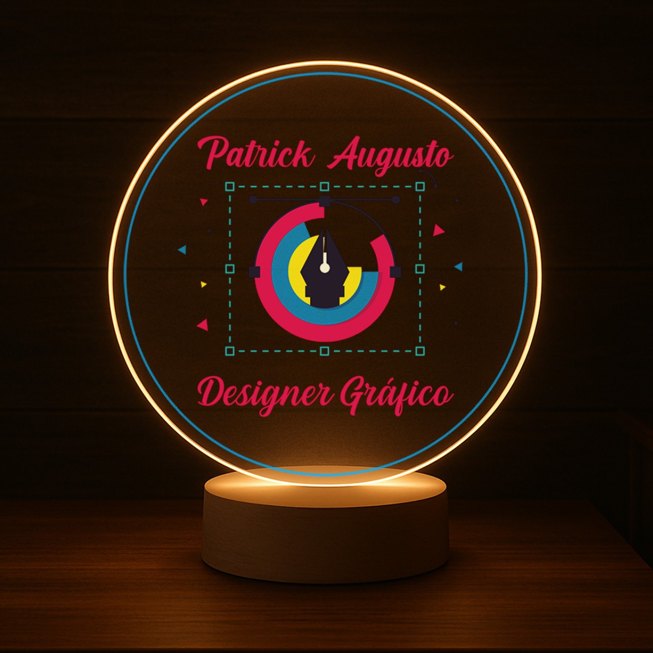 Luminária Profissões Designer Gráfico Com Nome