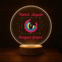 Luminária Profissões Designer Gráfico Com Nome