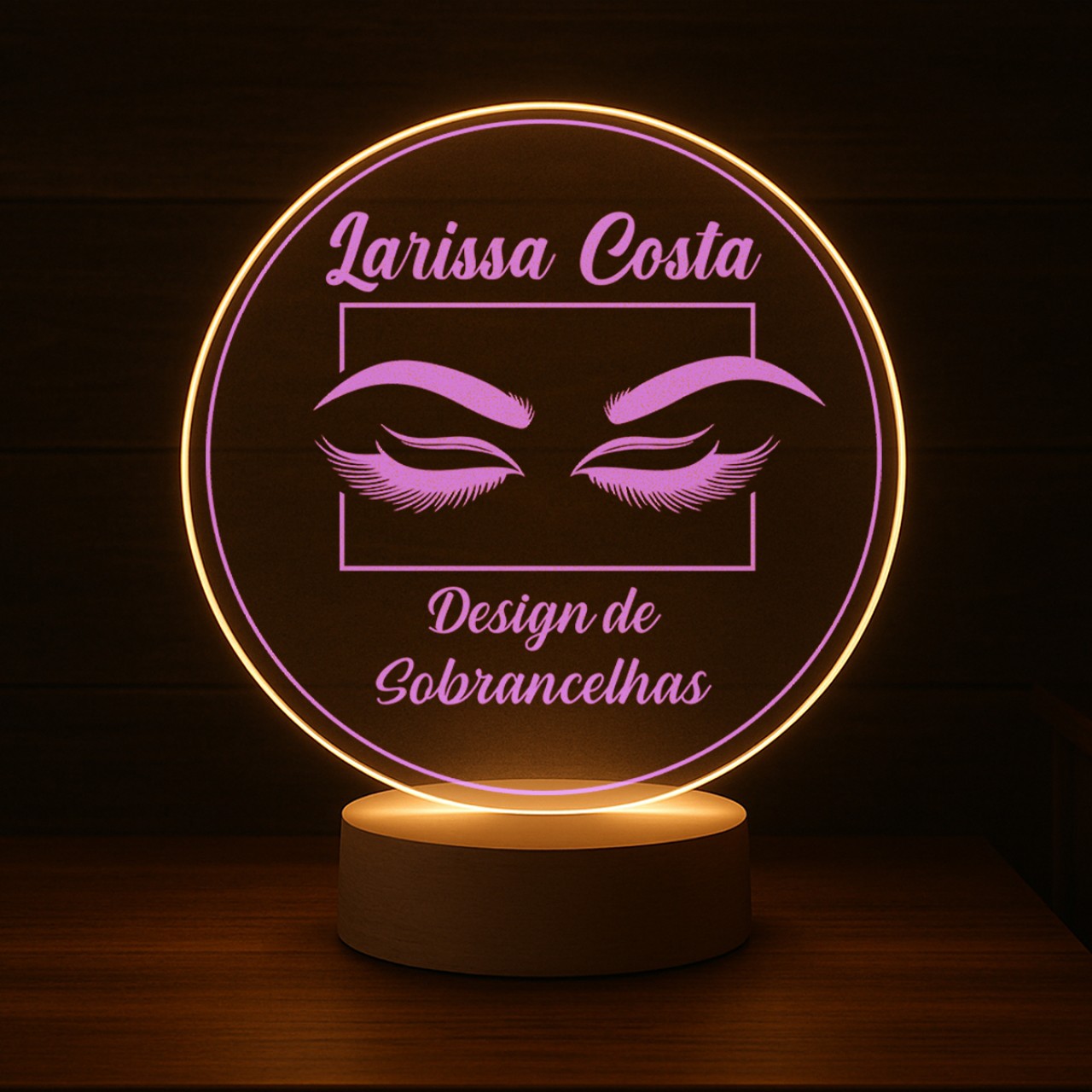 Luminária Profissões Design de Sobrancelhas Com Nome