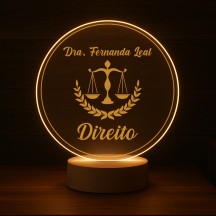 Luminária Profissões Direito Com Nome