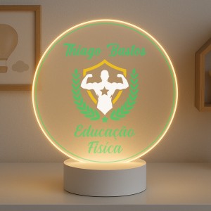 Luminária Profissões Educação Física Com Nome