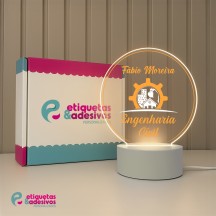 Luminária Profissões Engenharia Civil Com Nome