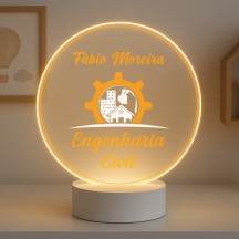 Luminária Profissões Engenharia Civil Com Nome