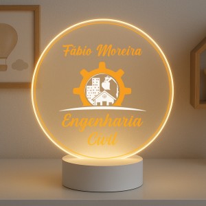 Luminária Profissões Engenharia Civil Com Nome
