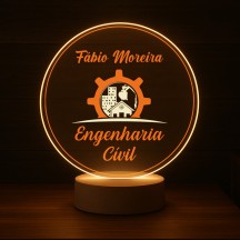 Luminária Profissões Engenharia Civil Com Nome