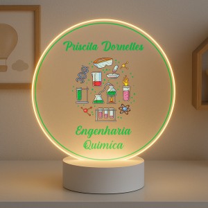 Luminária Profissões Engenharia Química Com Nome