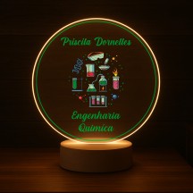 Luminária Profissões Engenharia Química Com Nome