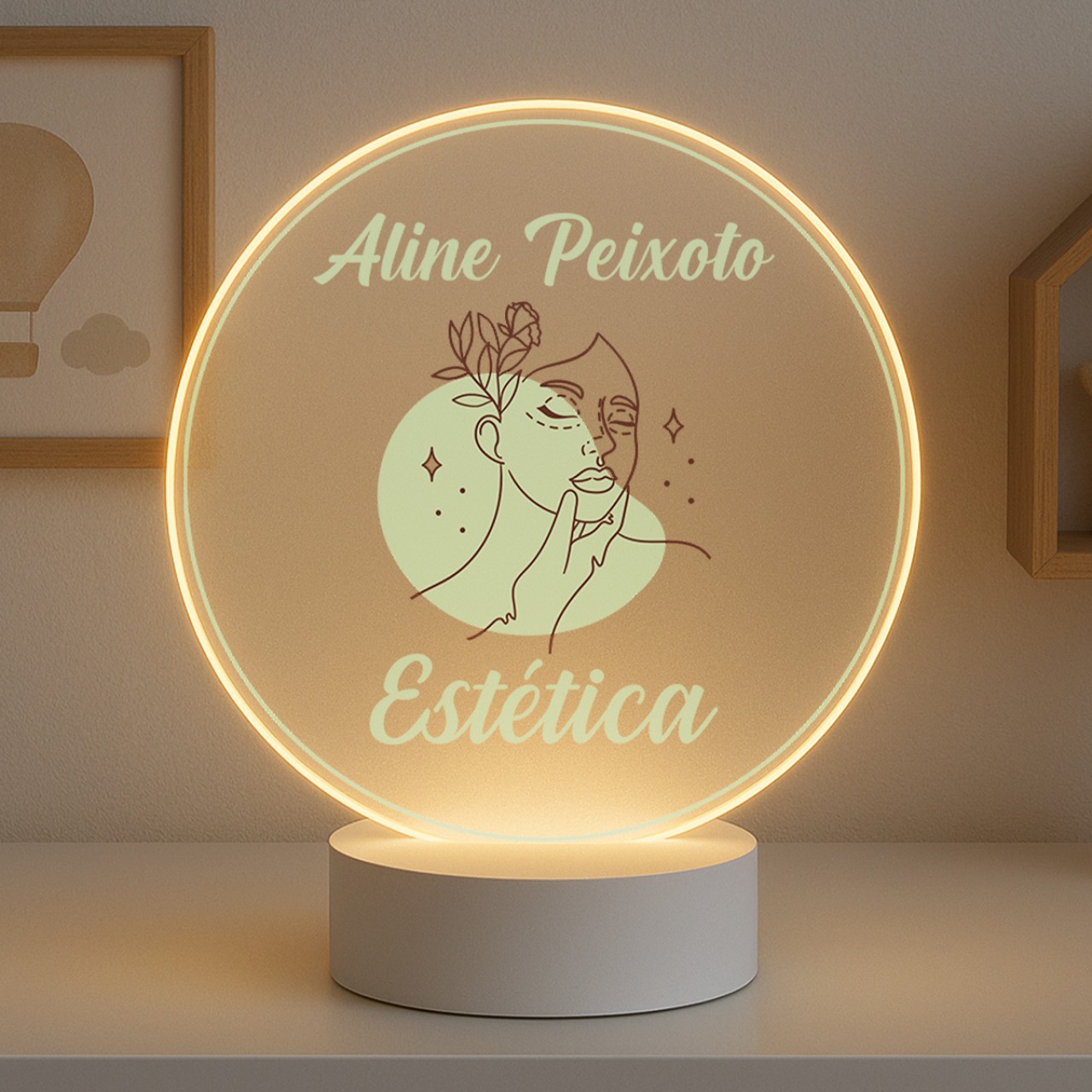 Luminária Profissões Estética Com Nome