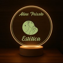 Luminária Profissões Estética Com Nome
