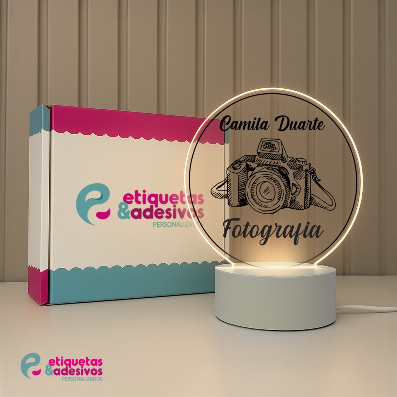 Luminária Profissões Fotografia Com Nome