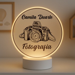 Luminária Profissões Fotografia Com Nome
