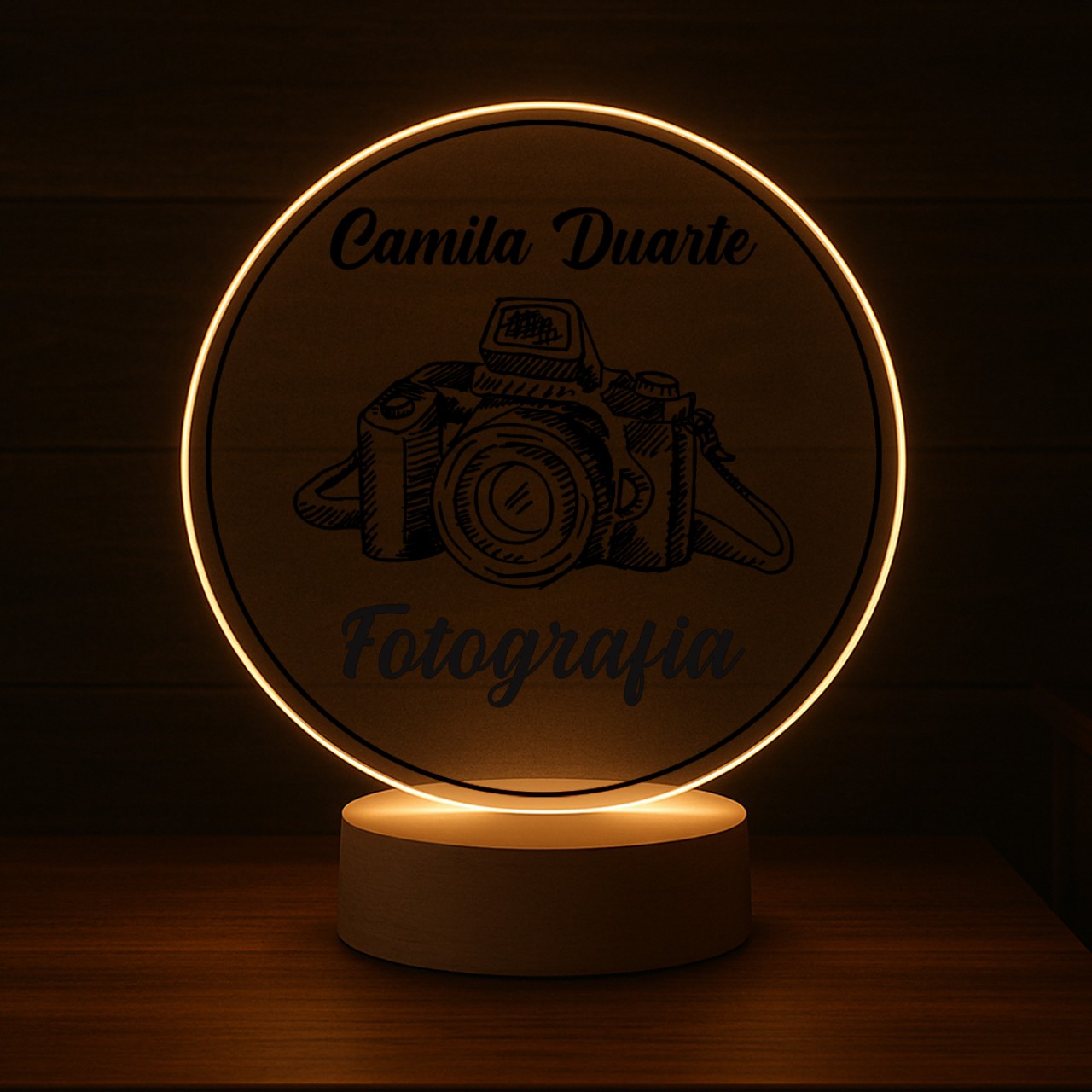 Luminária Profissões Fotografia Com Nome