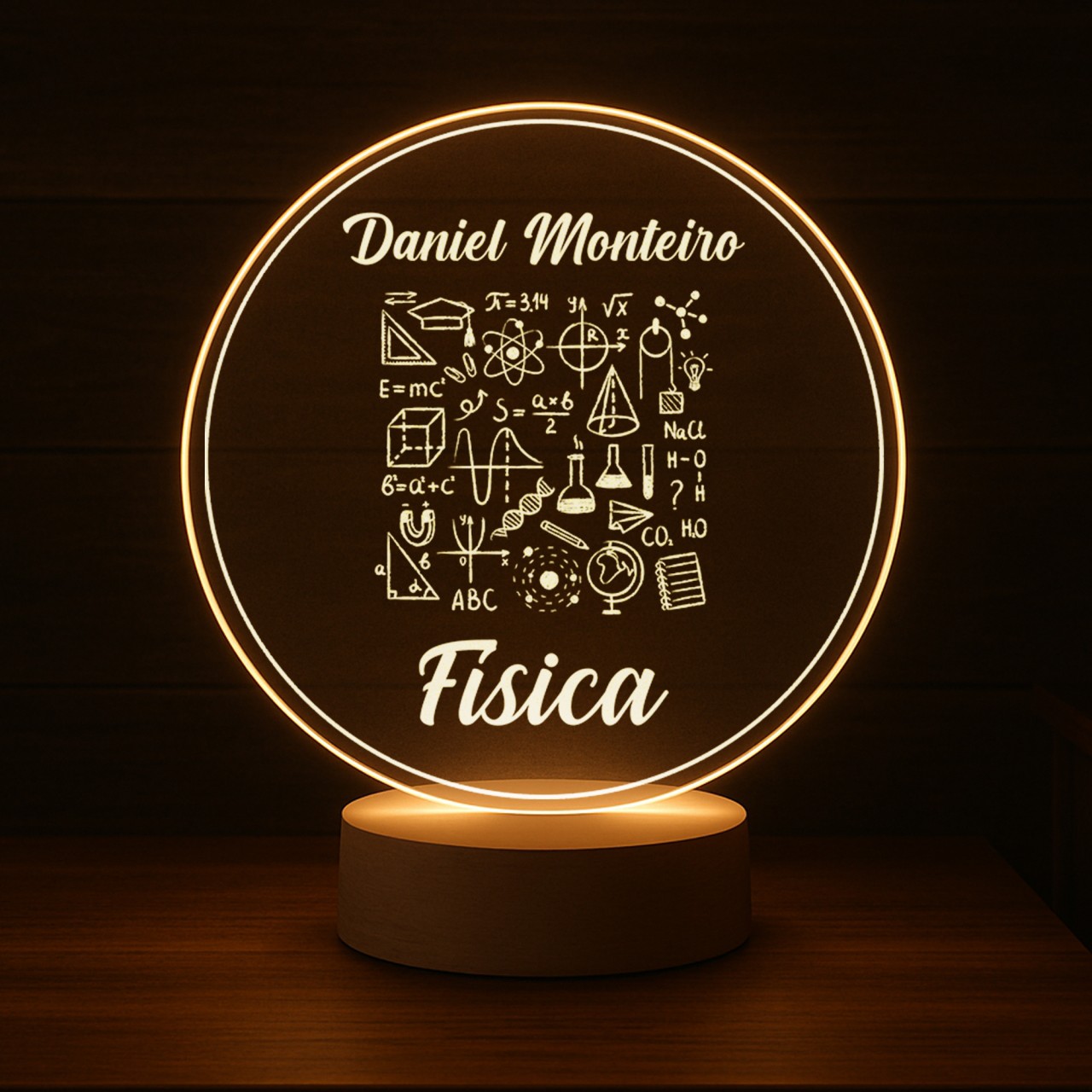 Luminária Profissões Física Com Nome