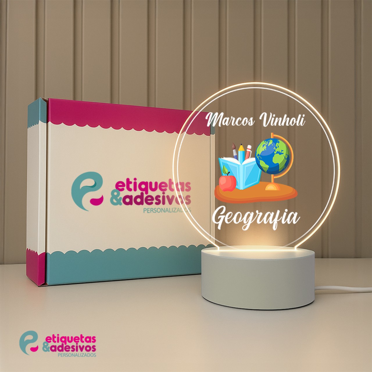 Luminária Profissões Geografia Com Nome