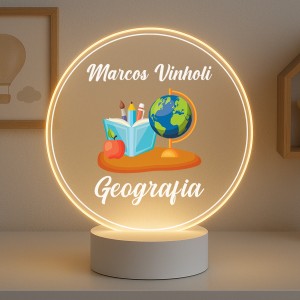 Luminária Profissões Geografia Com Nome