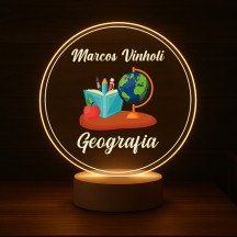 Luminária Profissões Geografia Com Nome