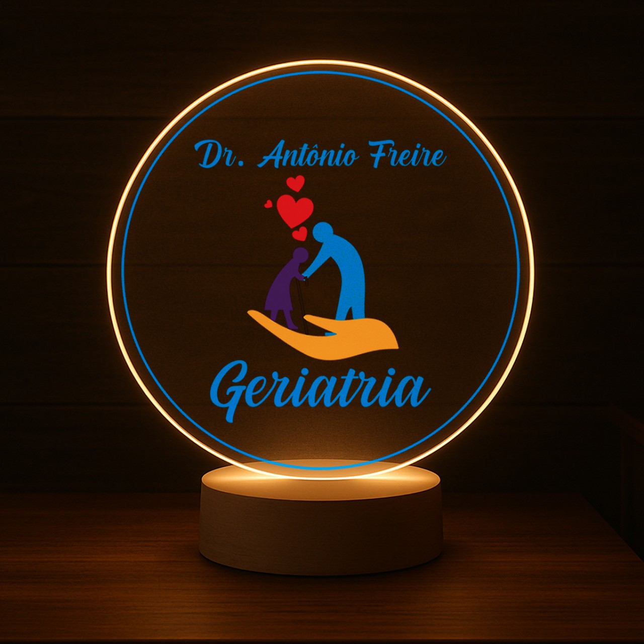 Luminária Profissões Geriatria Com Nome