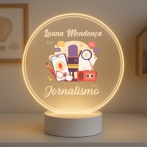 Luminária Profissões Jornalismo Com Nome
