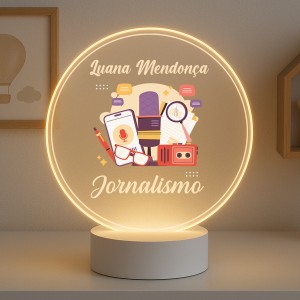 Luminária Profissões Jornalismo Com Nome