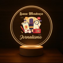 Luminária Profissões Jornalismo Com Nome