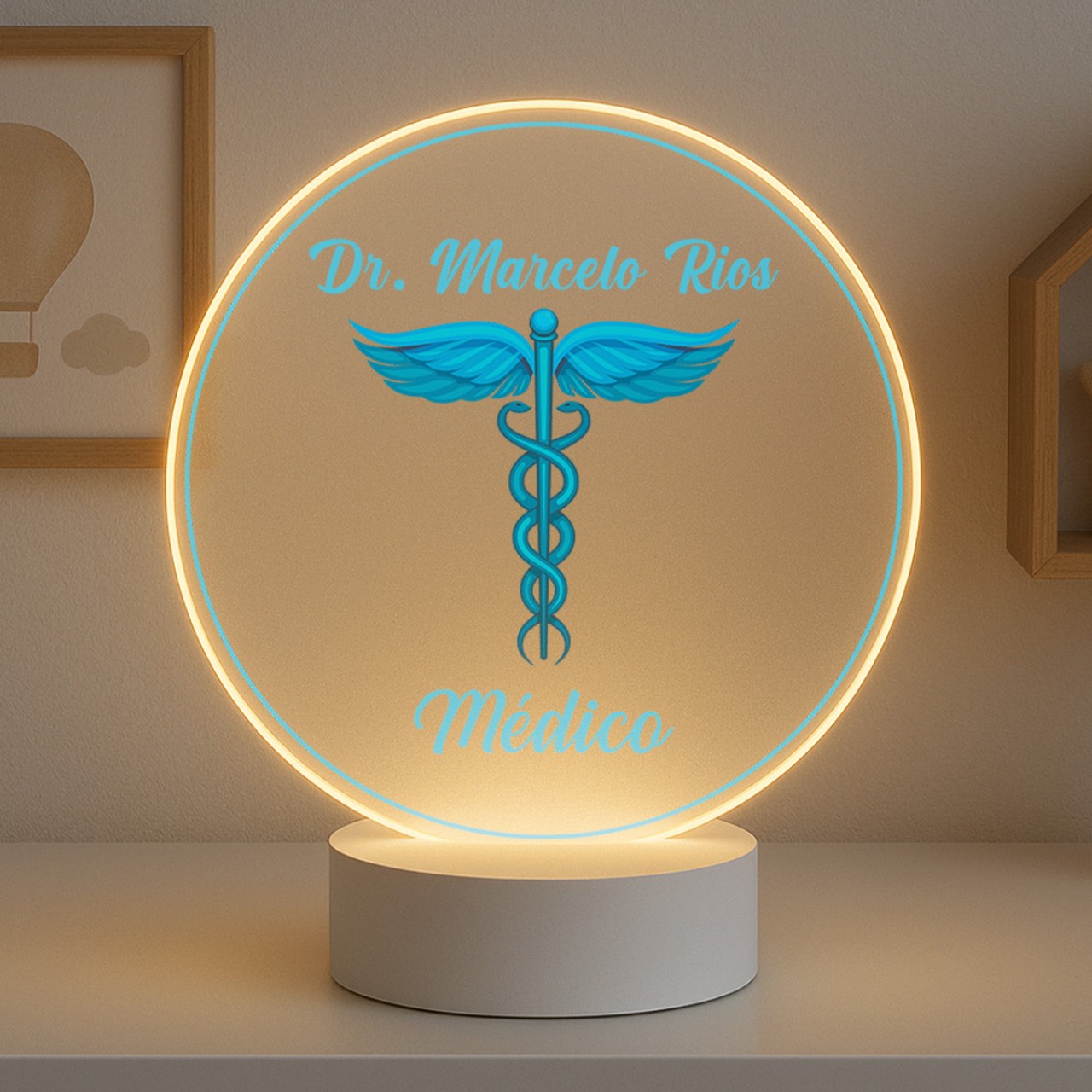 Luminária Profissões Médico Com Nome