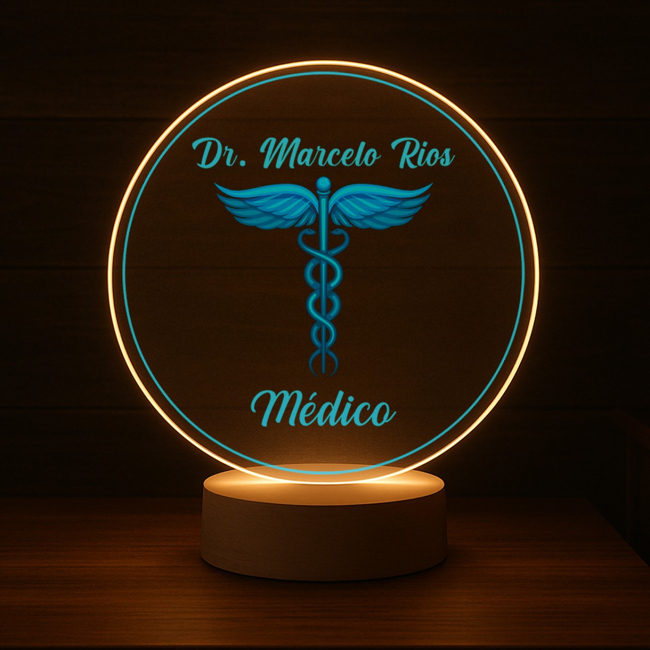 Luminária Profissões Médico Com Nome