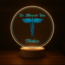 Luminária Profissões Médico Com Nome