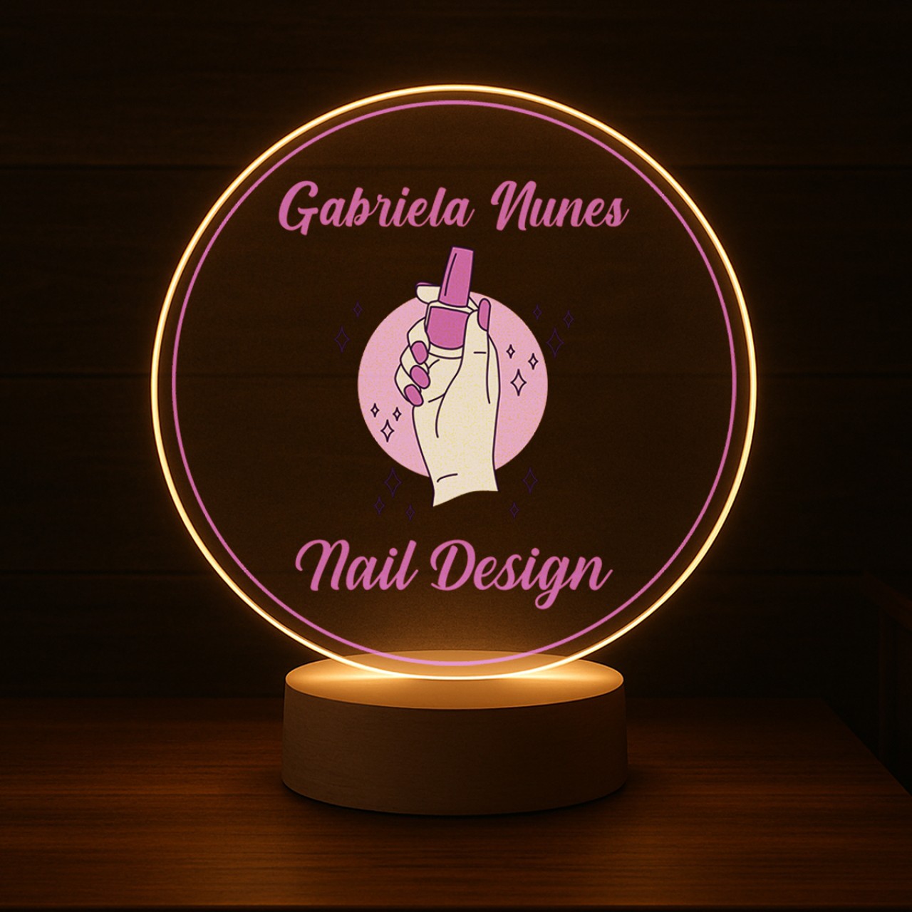 Luminária Profissões Nail Design Com Nome