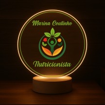 Luminária Profissões Nutricionista Com Nome